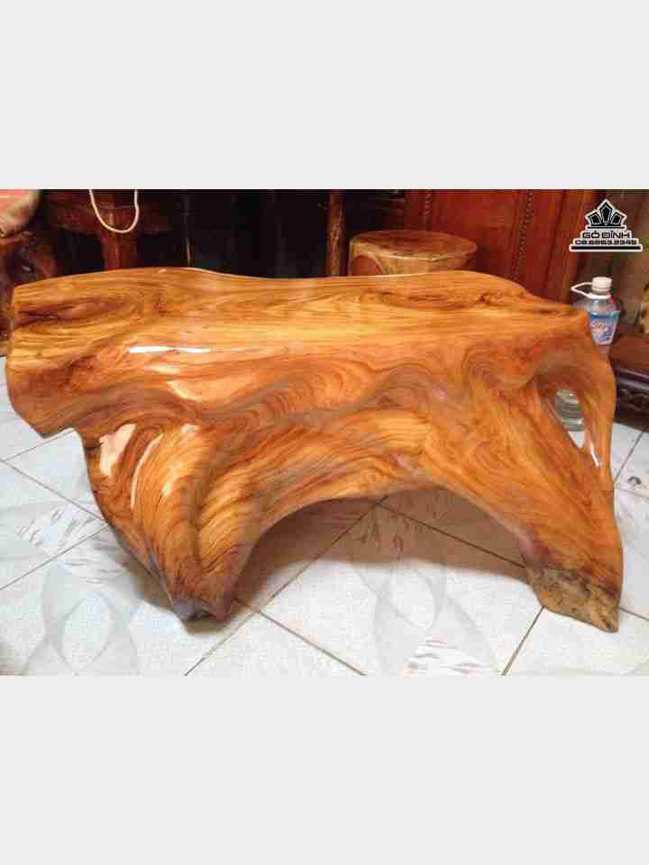 Đôn nguyên khối gỗ gõ đỏ  cao 37 mặt 68-38 (cm)
