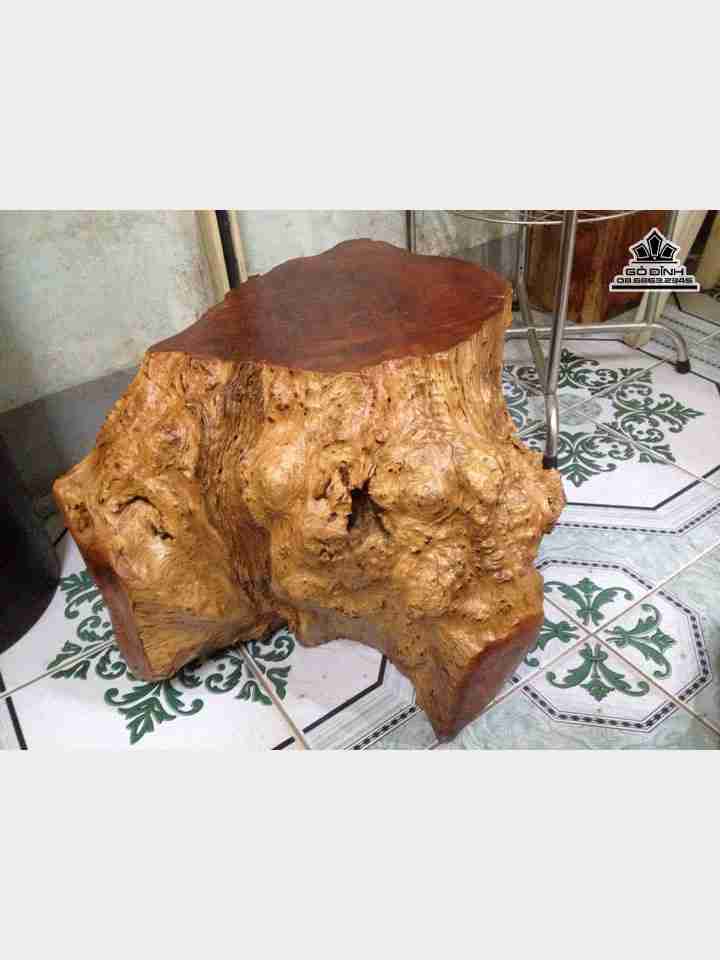 Đôn nguyên khối gỗ nu căm xe  cao 33 ngang 48 sâu 47 mặt 33-28 (cm)