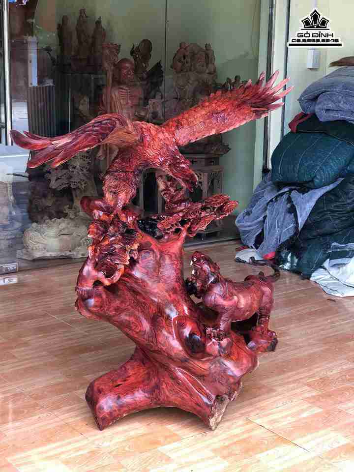 Anh hùng tương ngộ gỗ cẩm  cao 1m12 rộng 1m10 sâu 70 (cm)