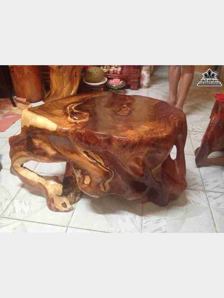 Đôn nguyên khối gỗ gõ đỏ (cate)  cao 42 ngang 84 sâu 50 mặt 62-40 (cm)