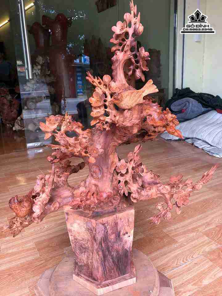 Bình mai điểu gỗ hương  cao 72 rộng 56 sâu 42 (cm)