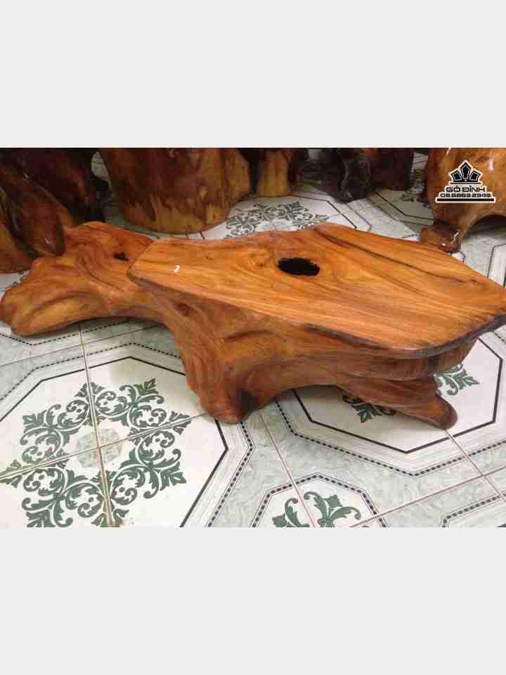 Đôn 2 bậc gỗ gõ đỏ (cate)  cao 27 dài 100 ngang 34 (cm)