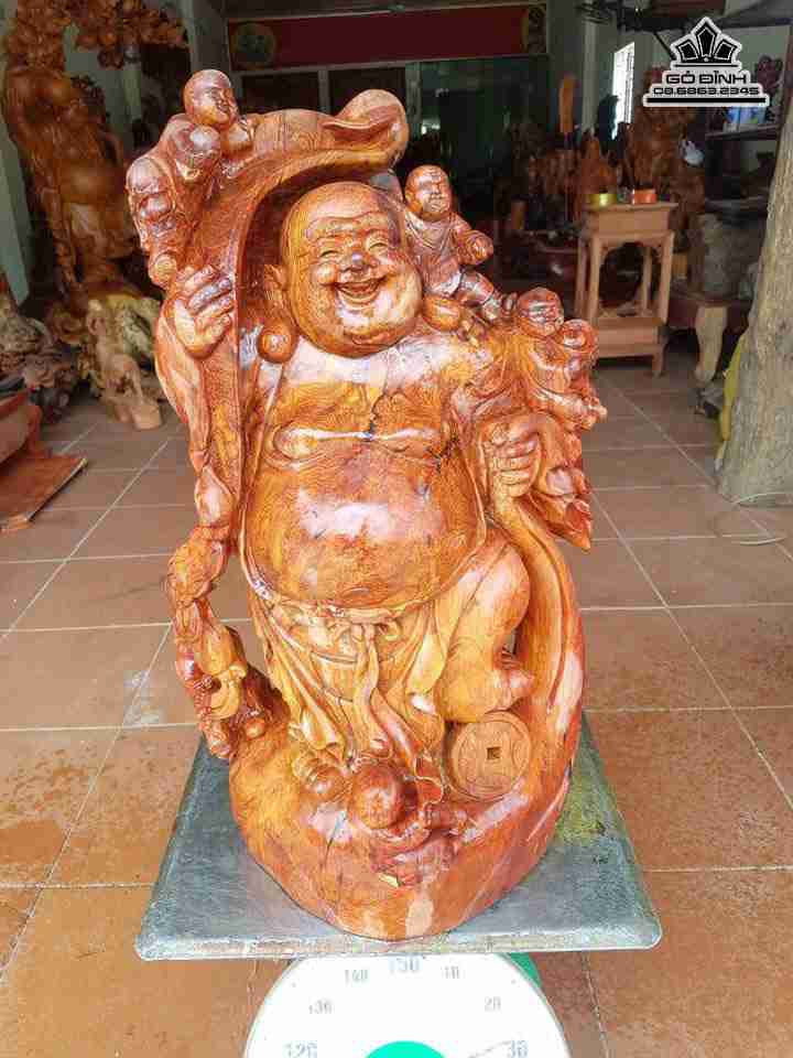 Phật di lặc ngũ phúc gỗ cẩm  cao 66 rộng 40 sâu 30 (cm)