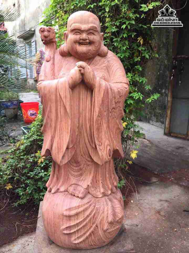 Phật di lặc chúc phúc gỗ hương đá  cao 70 rộng 28 dày 22 (cm)