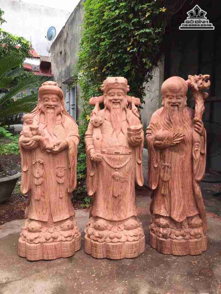 Tam đa phúc lộc thọ gỗ hương  cao 100 rộng 37 dày 24 (cm)