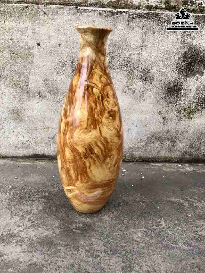 Bình phú quý gỗ nu nghiến  cao 41,5 đường kính 14,5 (cm)