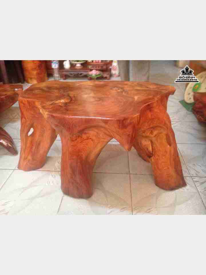 Đôn nguyên khối gỗ gõ đỏ  cao 41 ngang 88 mặt 68-47 (cm)