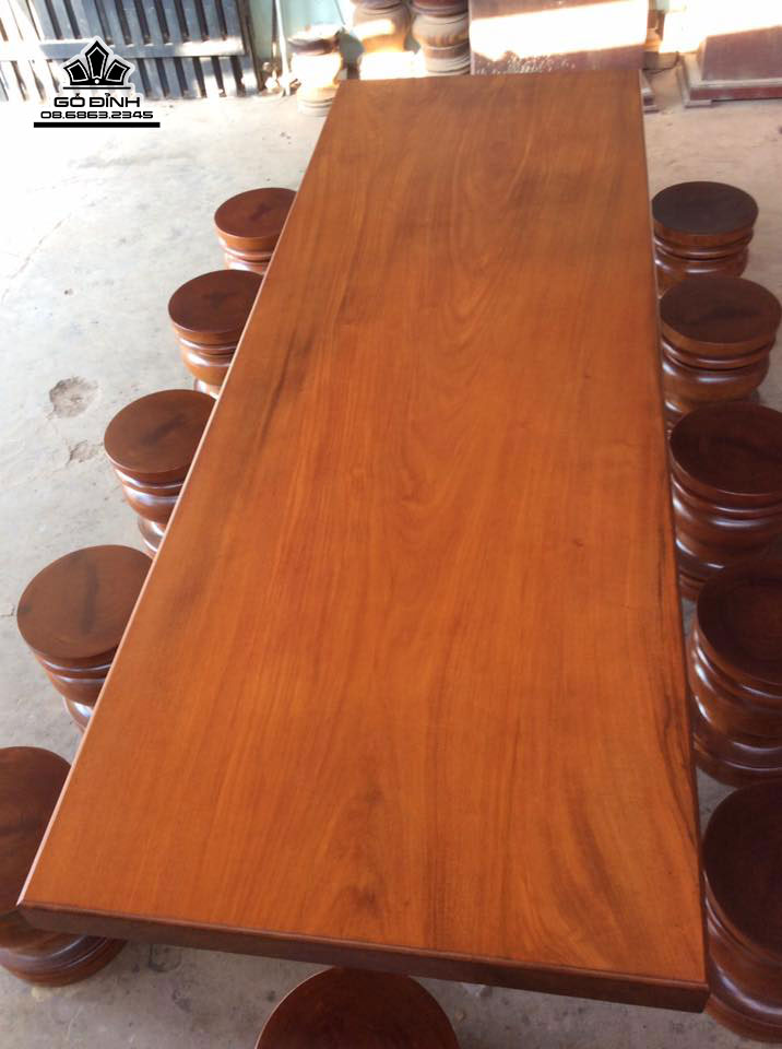 Bộ bàn 8 đôn gỗ gõ đỏ (cate) nam phi 8 đôn