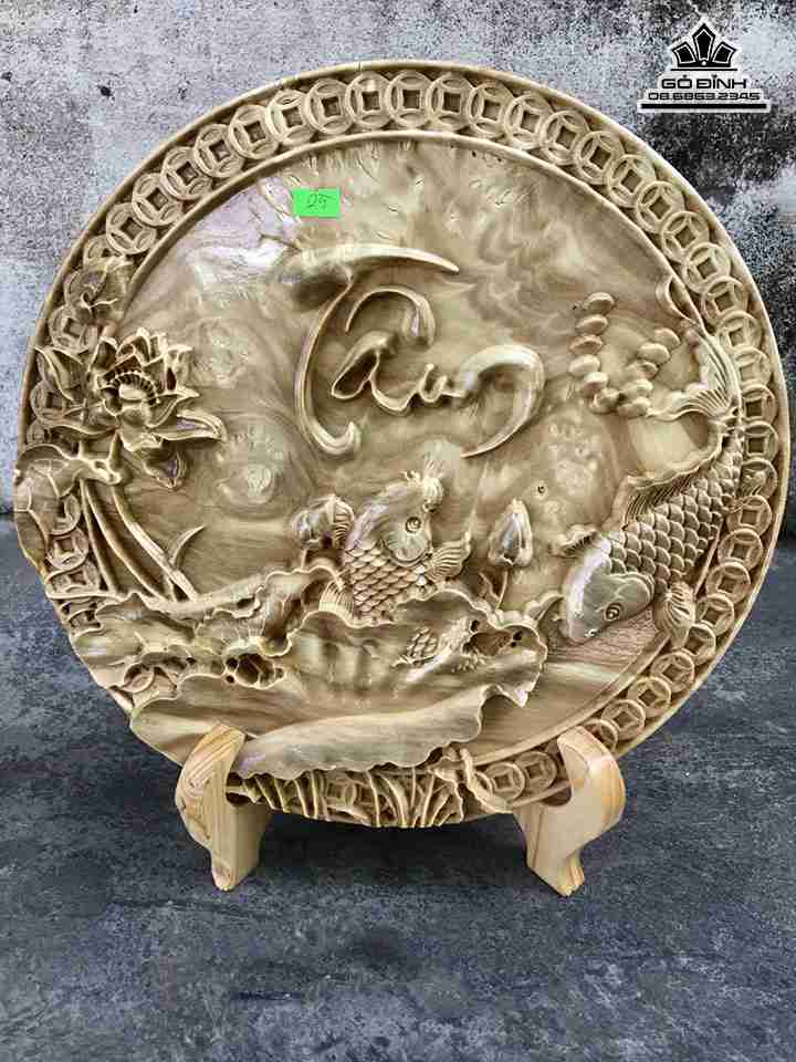 Đĩa chữ tâm gỗ nu nghiến  đường kính 38 dày 2.2 (cm)