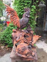 Gia đình gà gỗ trắc đỏ đen  cao 60 rộng 40 dày 40 (cm)