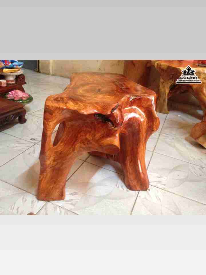 Đôn gốc cây gỗ gõ đỏ (cate)  cao 40 mặt 56-37 (cm)