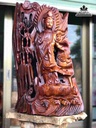 Phật bà quan âm tựa đài sen gỗ hương  cao 62 ngang 41 sâu 32 (cm)