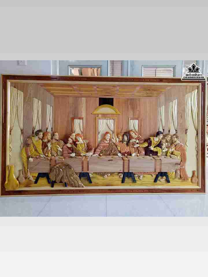 Tranh ghép 3D bữa ăn tối cuối cùng  rộng 103 dài 195 (cm)