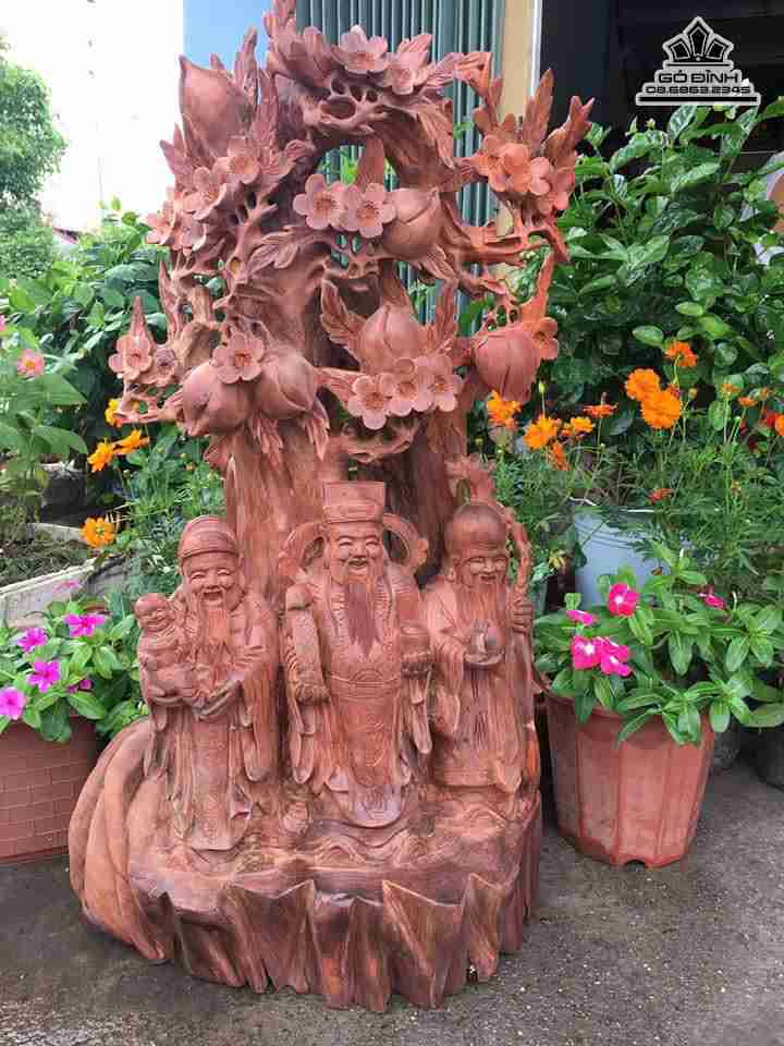 Tam đa đứng gốc đào gỗ hương  cao 80 rộng 45 dày 28 (cm)