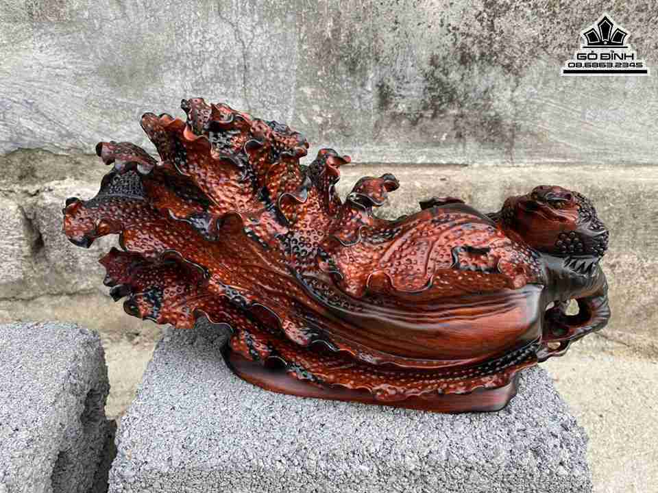 Tượng Bắp Cải Gỗ Trắc  Cao 14 Ngang 35 Sâu 16 (cm)