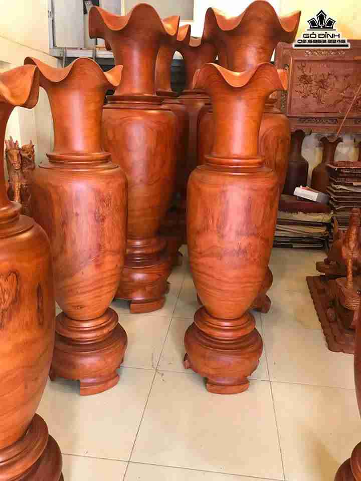 Lục bình gỗ hương Nam Phi cao 1m6 đường kính 45 (cm) 1 cặp