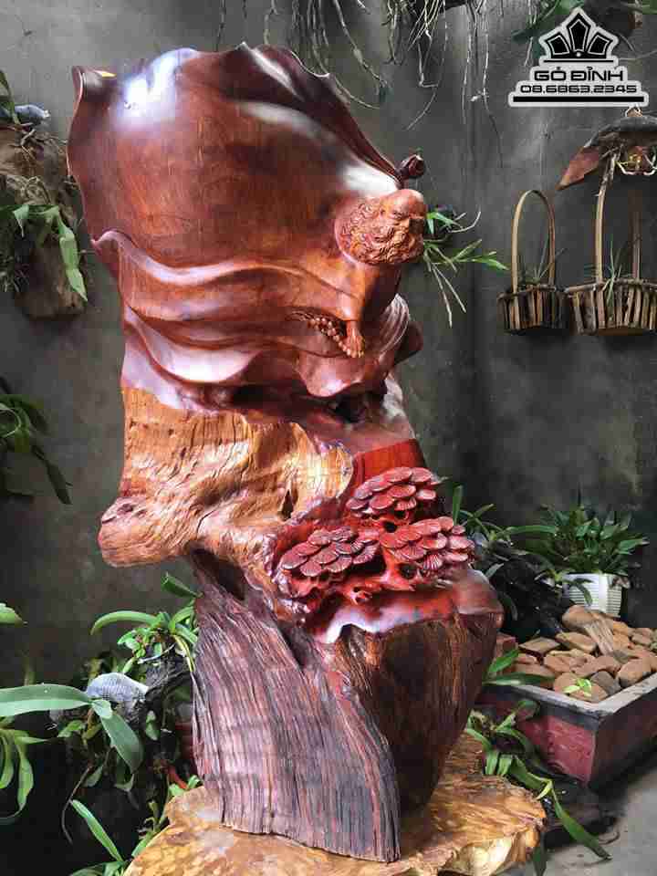 Đạt ma mũa võ gỗ hương  78x42x25