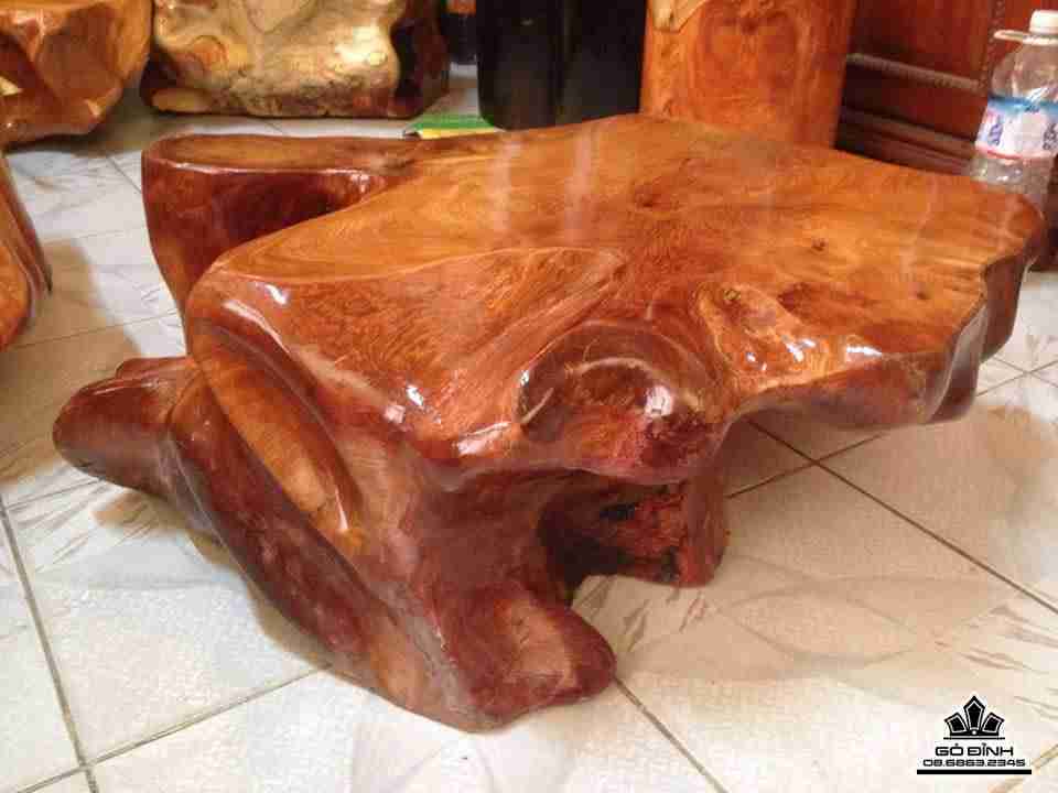 Bàn trà nhật gỗ hương  CAO 24 MẶT 60-54