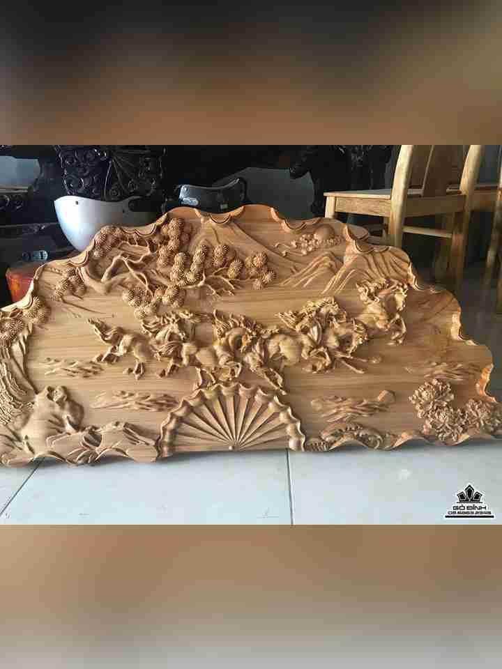 Quạt mã đáo thành công gỗ pơ mu  rộng 1m1 cao 50 dày 3 (cm)