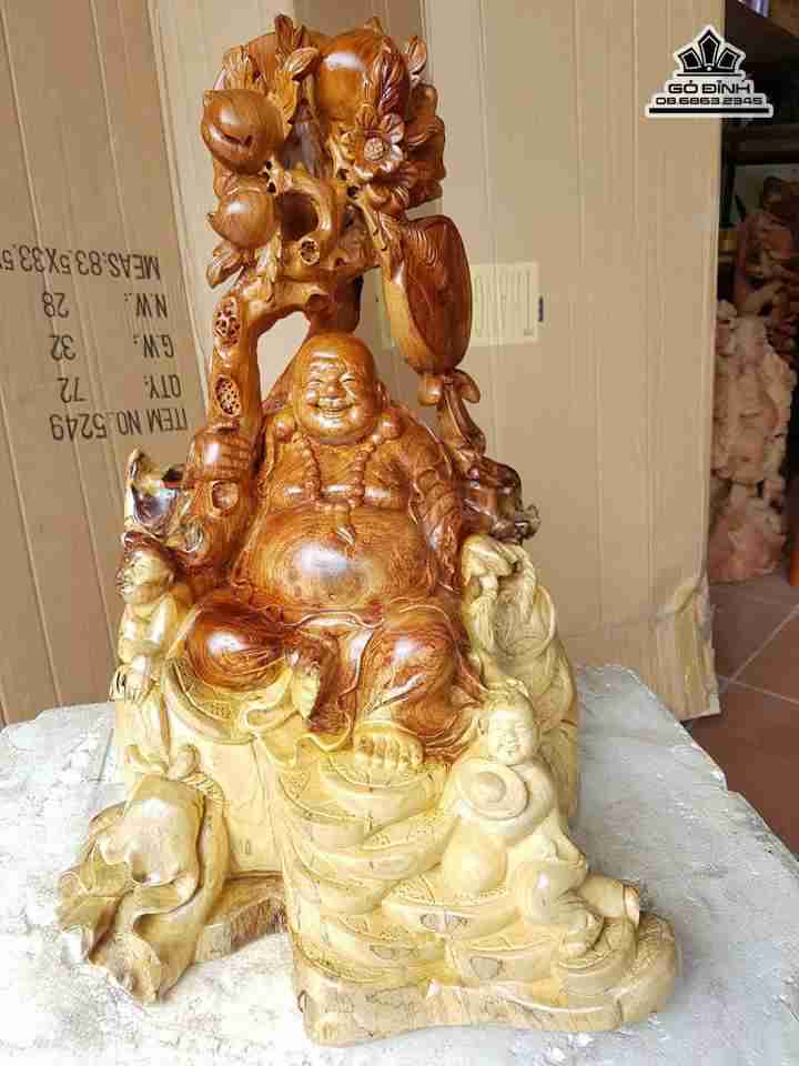 Phật di lặc gỗ hương  50x40x30 