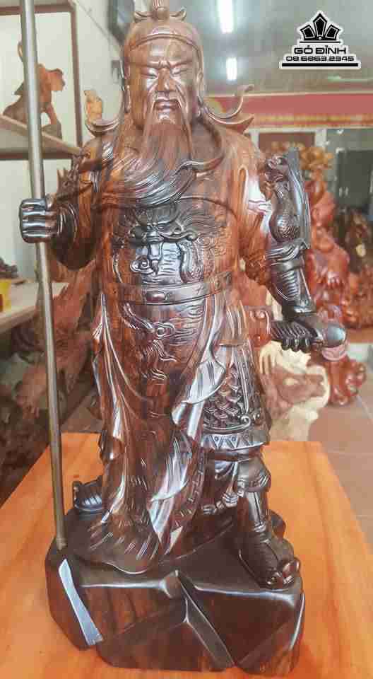 Quan công gỗ cẩm sừng  60x30x20
