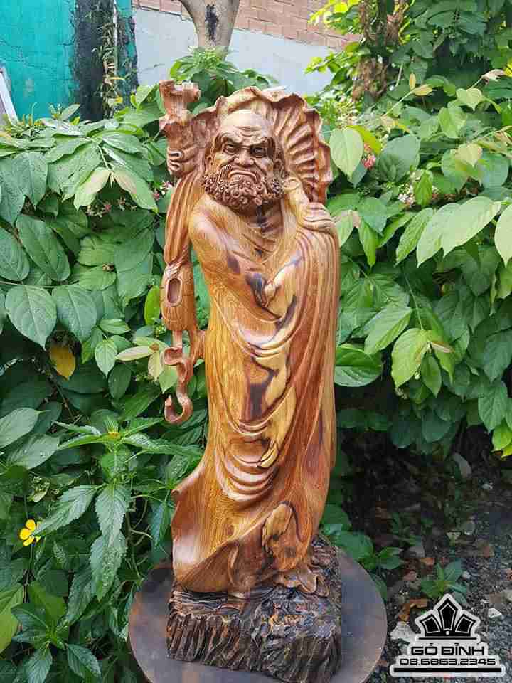 Đạt ma sư tổ gỗ cẩm chỉ  77x25x25