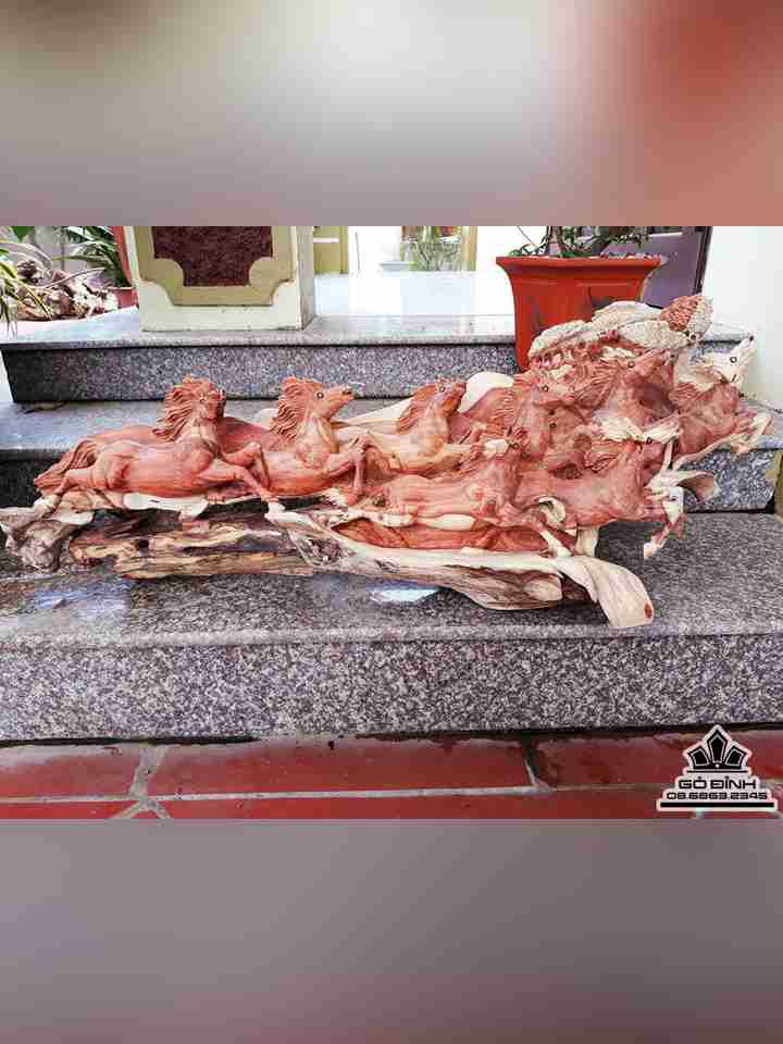 Cầu bát mã phi thiên gỗ hương  38x108x40