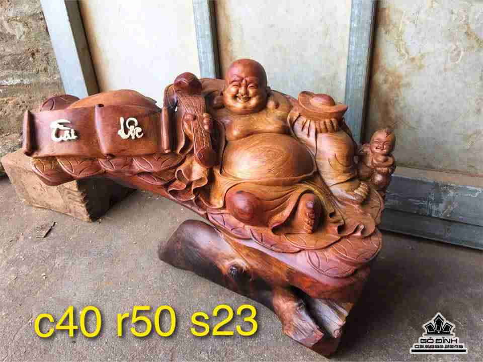 Phật di lặc gỗ hương  40x50x23