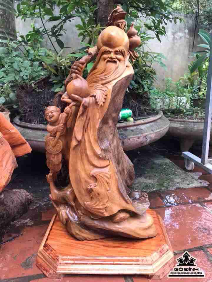 Ông thọ lũa sụn ngọc am thơm  80x45x35