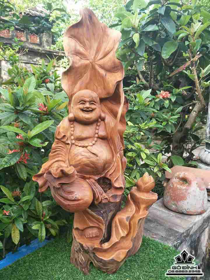 Phật di lặc gỗ ngọc am thơm  88x42