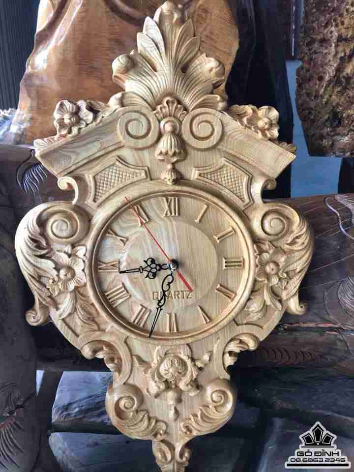 Đồng hồ gỗ pơ mu  33x55x4