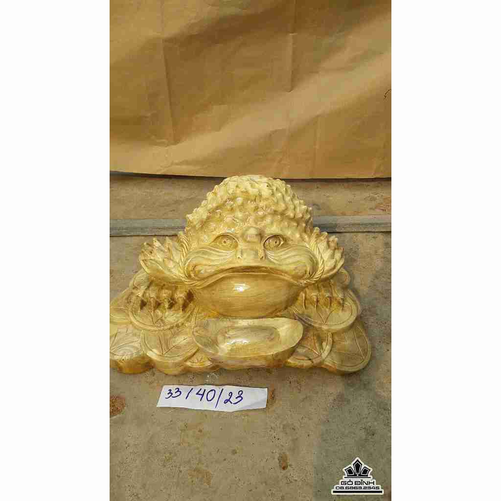Cóc phú quý gỗ nu nghiến  33x40x23