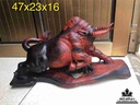 Bò tót gỗ trắc đỏ đen  47x23x16
