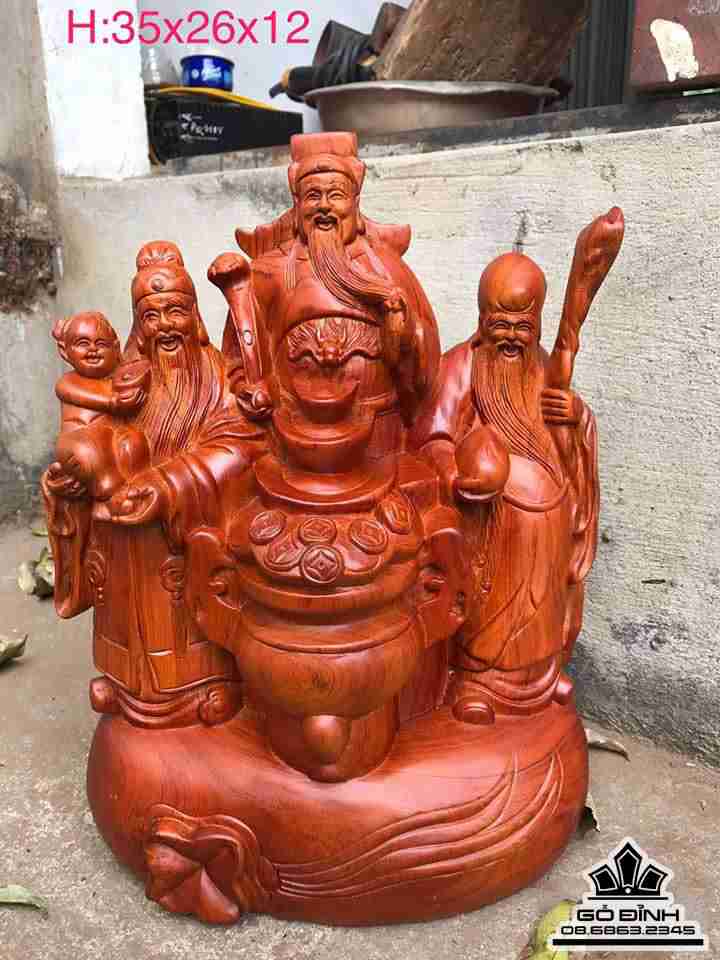 Tam đa gỗ hương  cao 35 rộng 26 dày 12 (cm)