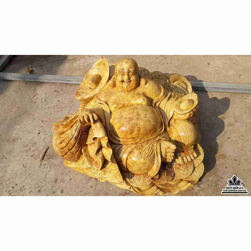 Phật di lặc gỗ nu nghiến  50x50x35