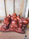 Phật di lặc và tam phúc gỗ hương  45x65x40