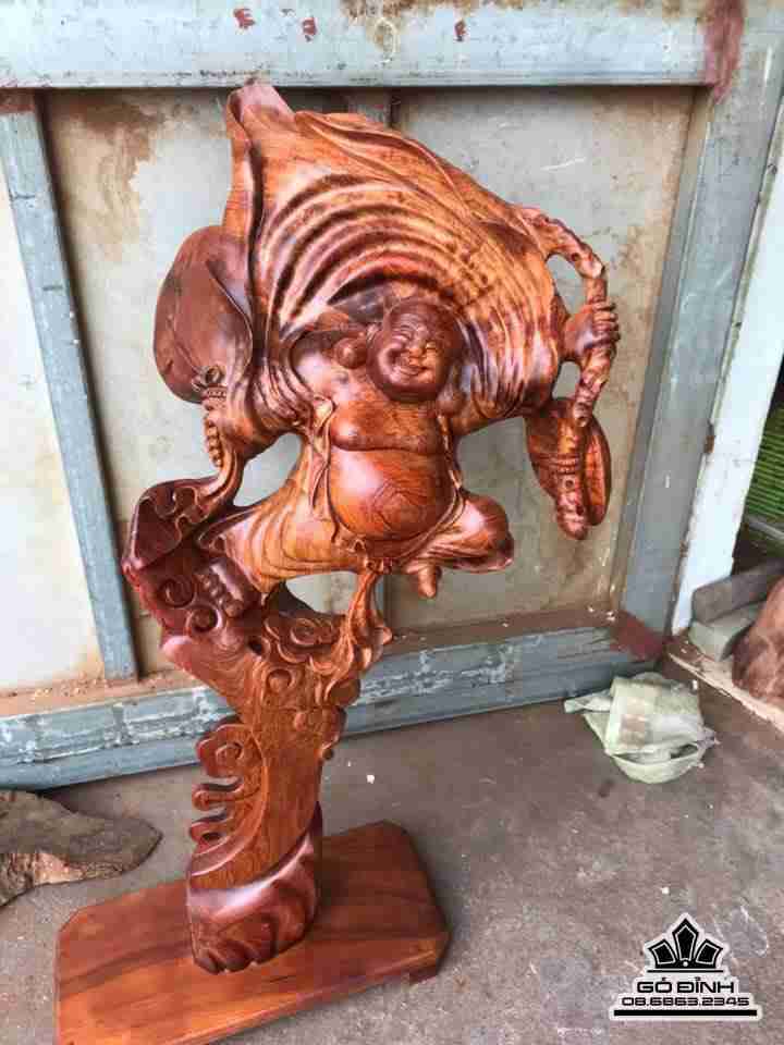 Phật di lặc bay gỗ hương  85x38x20