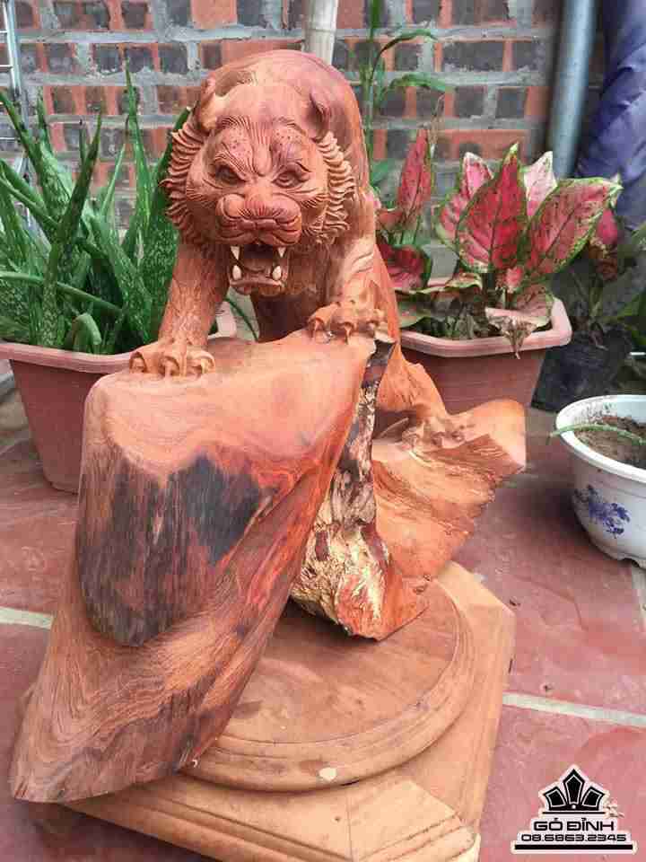 Chúa tể sơn lâm gỗ hương  40x56x17