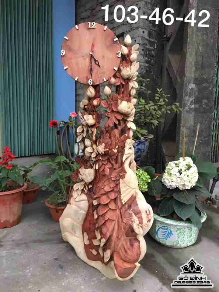 Đồng hồ phu thiên viên mãn gỗ hương 1 m03x46x42 