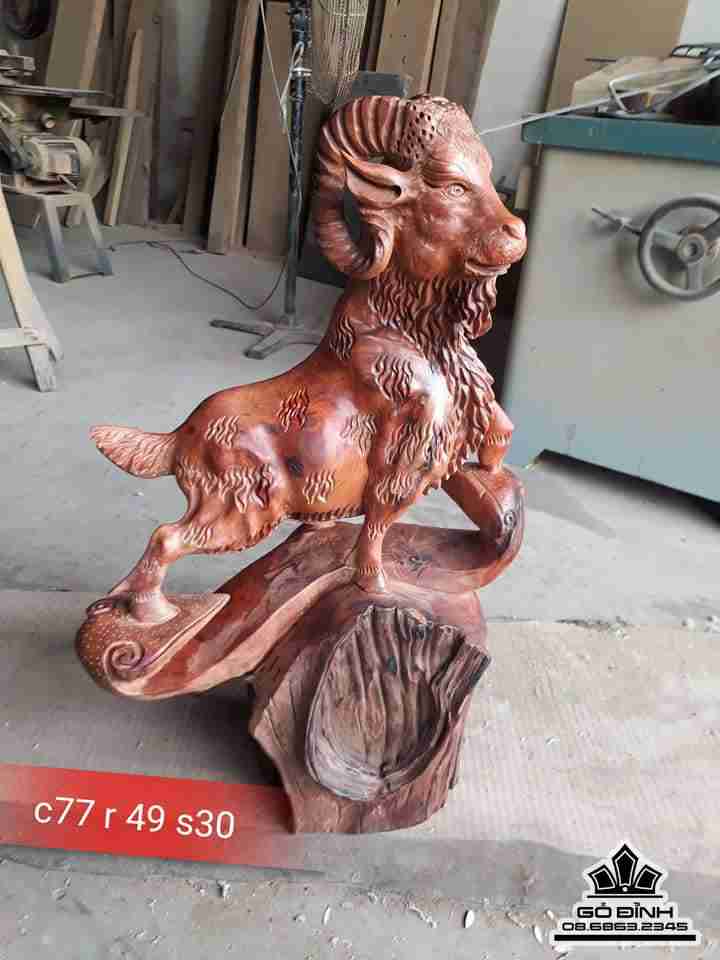 Dê phú quý gỗ hương  77x49x30