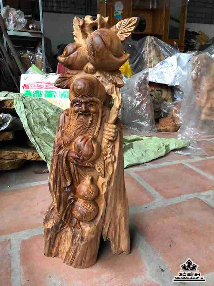 Cụ thọ gỗ ngọc am thơm 55x22x16