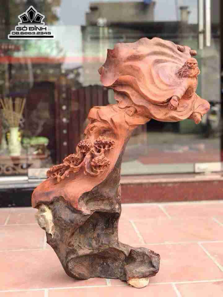 Đạt ma bay gỗ hương  82x60x30