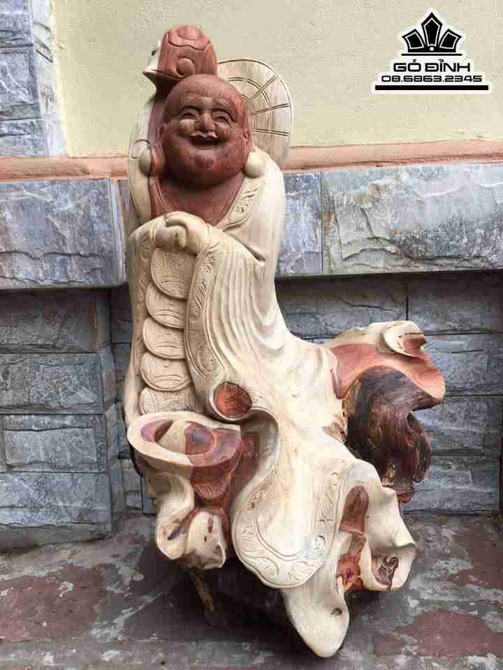 Phật di lặc chúc phúc gỗ hương  73x46x37