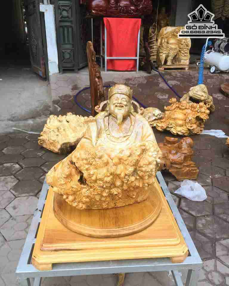 thần tài gỗ nu nghiến  36x33x22