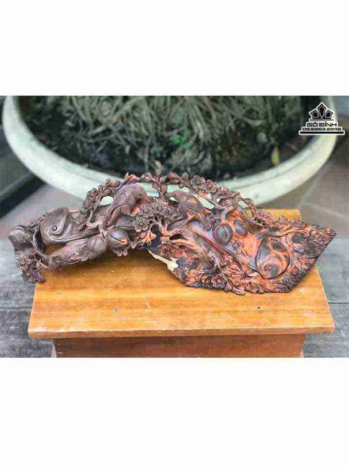 Tượng Cầu Như Ý Gỗ Trắc  Cao 18 Ngang 63 Sâu 15 (cm)