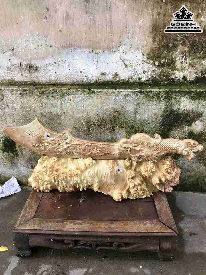 Đầu Long Đao Gỗ Nu Nghiến  Ngang 69 Sâu 11.5 Dày 2.5 (cm)