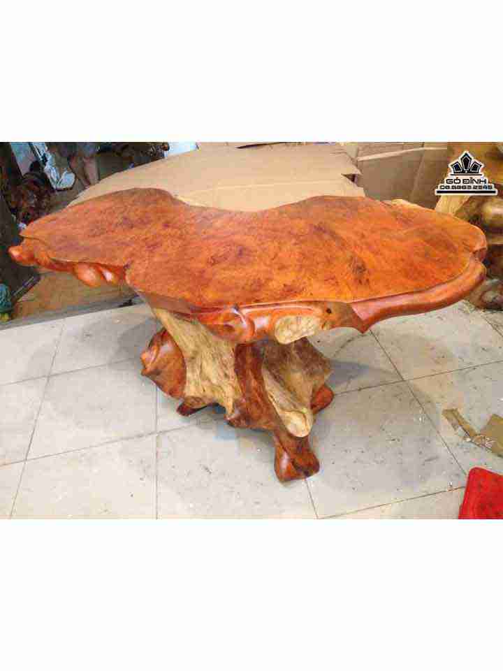 Bàn Trà Gốc Cây Gỗ Nu Xá Xị ( Gù Hương )  Cao Tổng Thể 60 (cm)