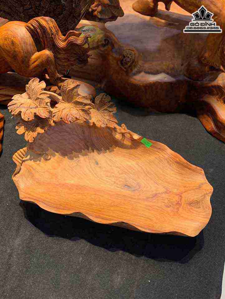 Khay Đựng Hoa Quả Gỗ Hương  Cao 17 Ngang 37 Sâu 21 (cm)