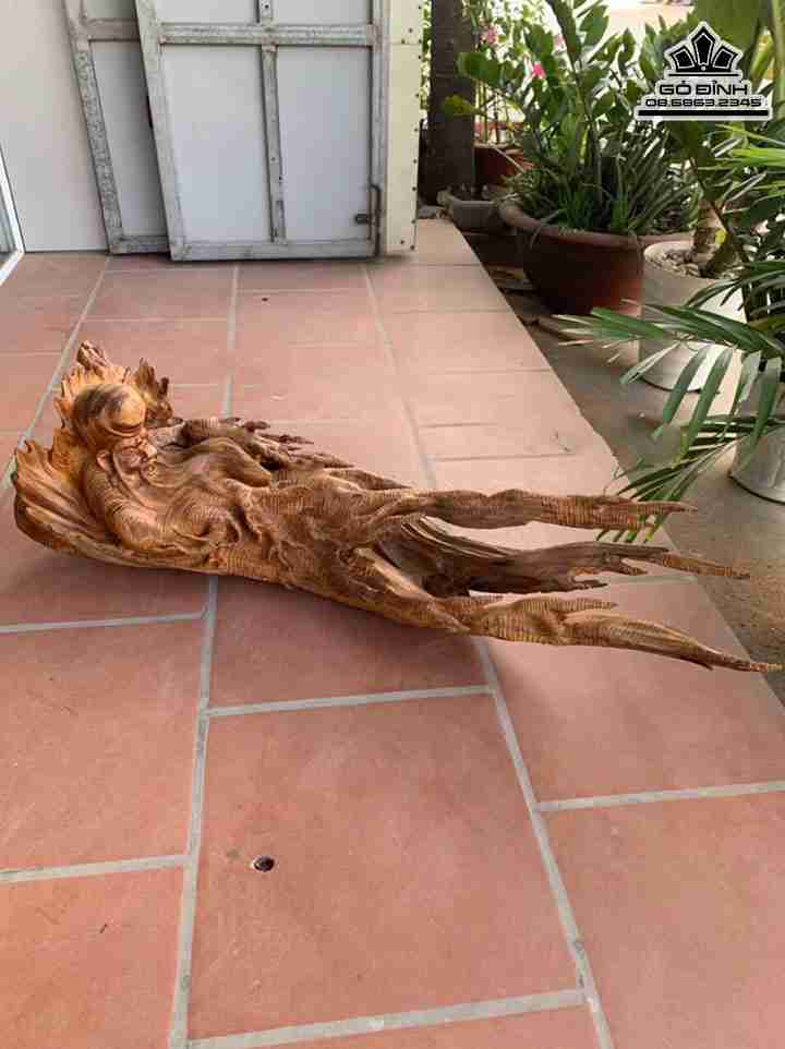 Tượng Nhân Sâm Gỗ Ngọc Am  Cao 35 Rộng 107 Sâu 30 (cm)