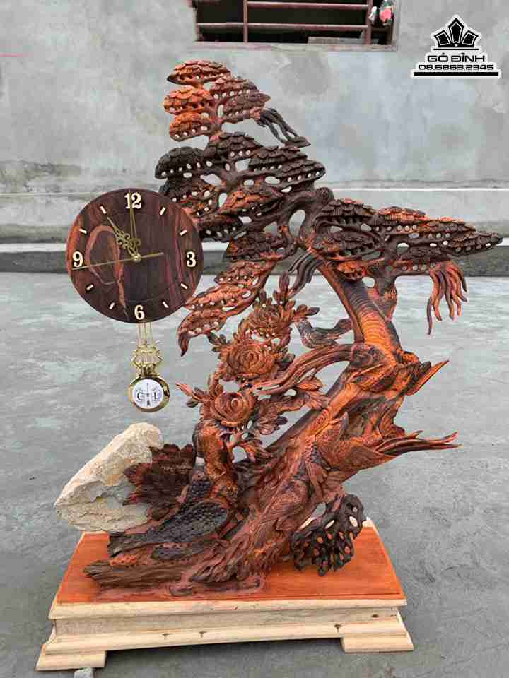 Tượng Phu Thê Viên Mãn Gỗ Trắc  Cao 85 Ngang 58 Sâu 17 (cm)